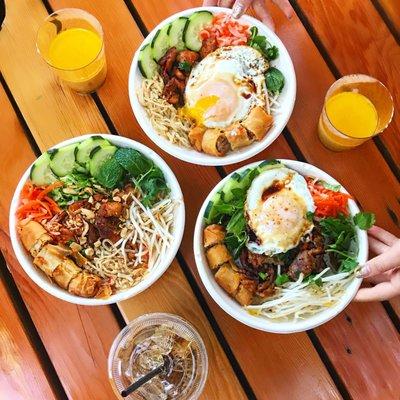 Lemongrass Chicken + Pork Vermicelli Bowls // Caramel Flan // Vietnamese Coffee - (must try their Flan and coffee!)