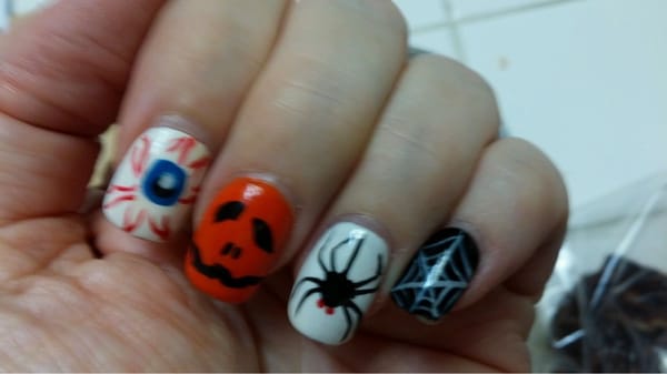 Halloween nails! So cute! All hand painted.