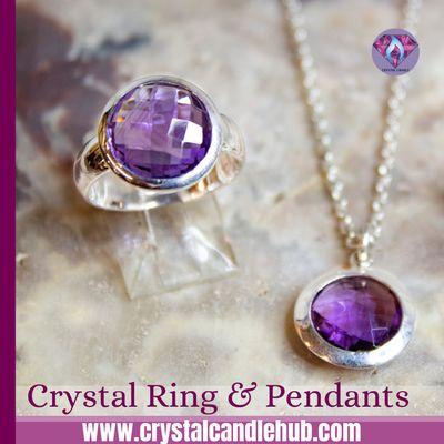 Ring & Pendants at Crystal Candle Hub. Sterling silver & authentic crystals.