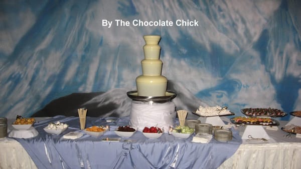 A Rock Mountain theme company party to thank the hotel staff called for a delicious white chocolate fountain