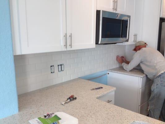 Kitchen backsplash.