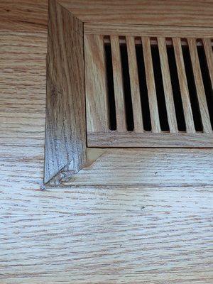 Damaged vent and poor repair