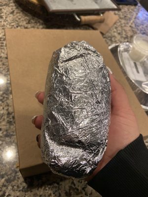 Small burrito, might as well add a kids burrito to the menu.