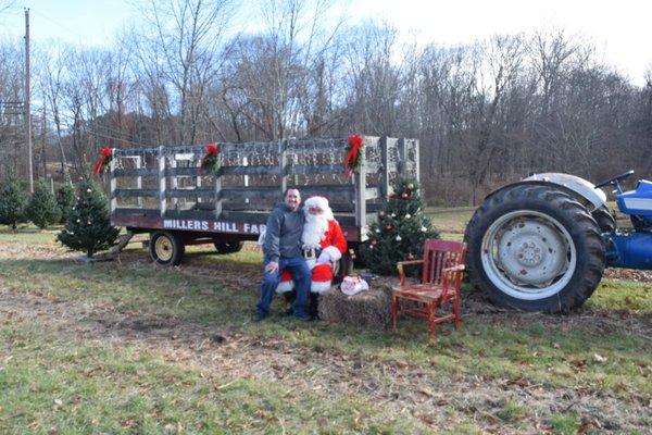 Santa visits the farm