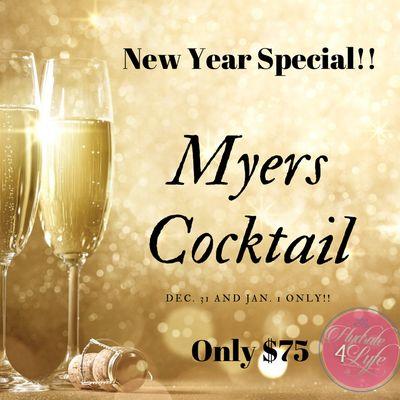 Traditional Myers Cocktail special for NY weekend only!! Call or text 470-599-9876 (mobile fees added for concierge service)