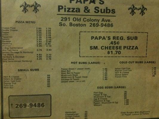 30 year old menu