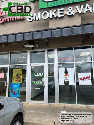 Mary Jane's CBD Dispensary's is the top smoke shop on University Drive in Huntsville! #CBD #Store #Vape #Shops #tobacco #store