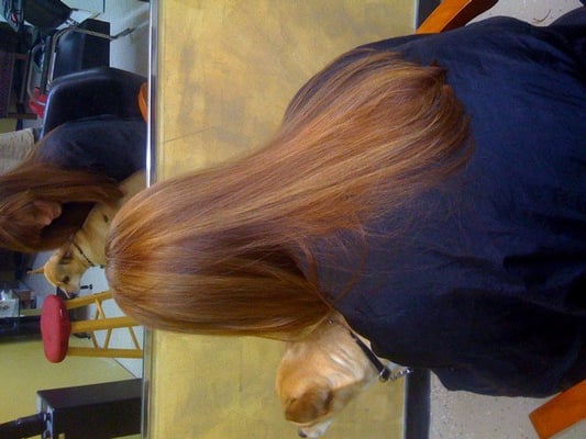 From brown to beautiful red. Expert colorist