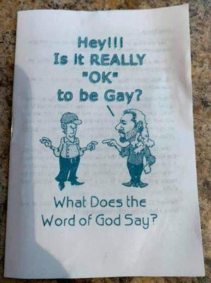 Anti-gay hate propaganda left at local homes against owners' wishes by pastor