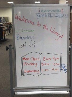 New hours 02/09/18