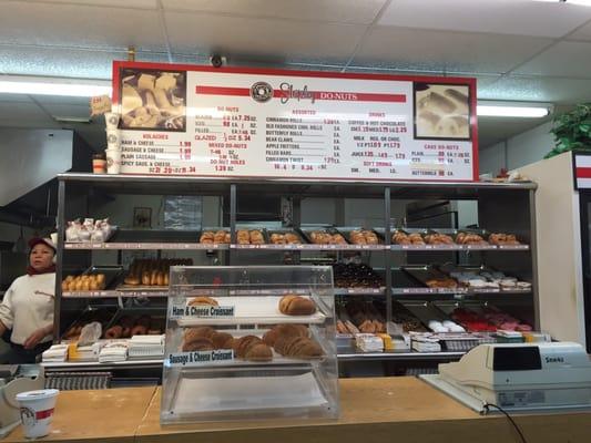 Menu and fresh donuts