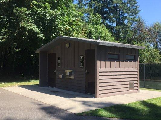 The bathrooms are pretty good for a public park.