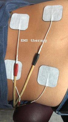 Electrical muscle stimulation used in the office.