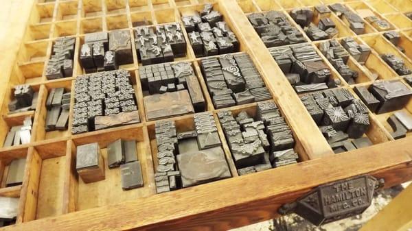 Tray of Type for Letter Press