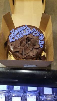 Went today to get a cake for kid birthday. Told the person in cake department what cake and what to write on it. This is what I got