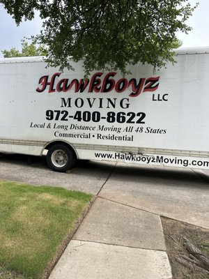 Moving truck outside