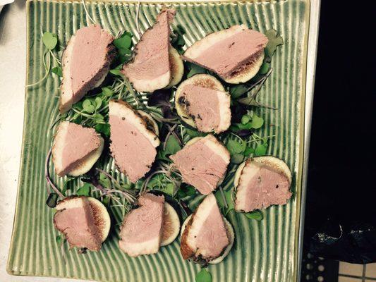 Catering: Smoked Duck Breast with Fresh Figs