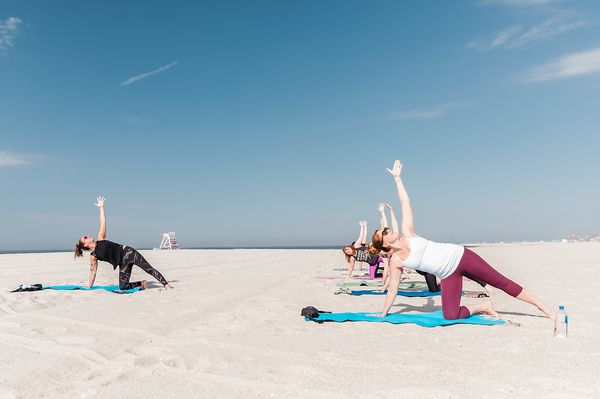 Enjoy the sky, sand and sea every morning at Yoga on the Beach in Cape May