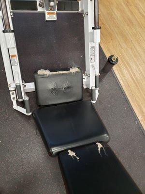 Leg press pads cracked/worn down