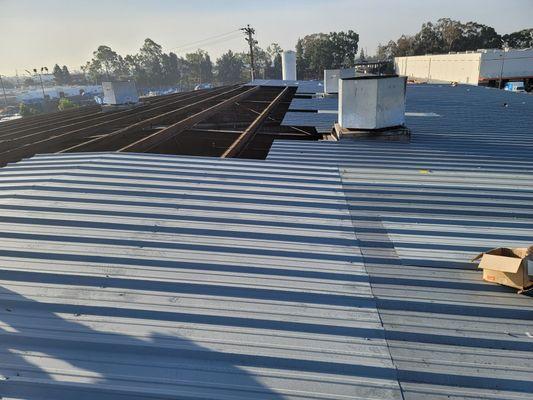 Corrugated roof installation