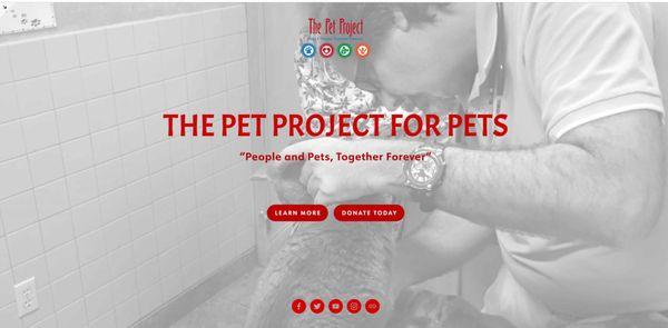 The Pet Project For Pets Landing Page