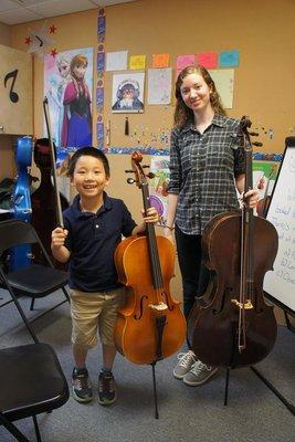 Cello lessons with Mrs. Brittnay!