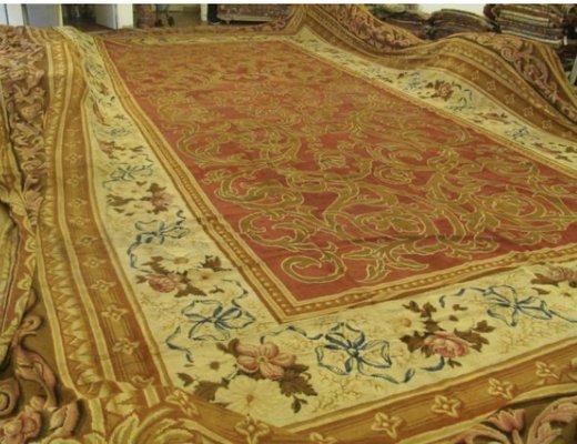 Rug No. 32316

Design Axminster

Size         21' 7" X 36'

Color Red / Brown

Age         1870 

Origin English