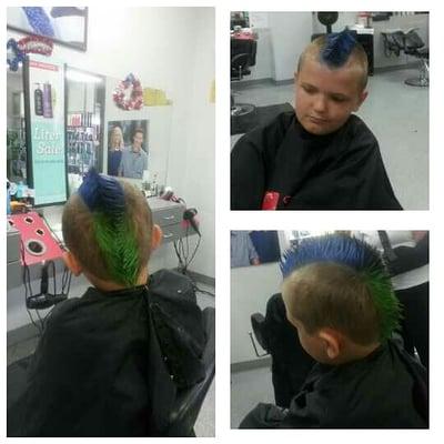 Kids cut & spray on colors! Done by Kylie