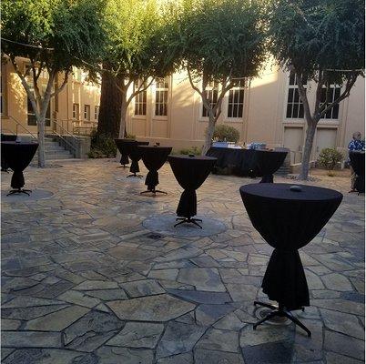 Our outside patio is fantastic for a cocktail hour or provides an intimate setting for a wedding.