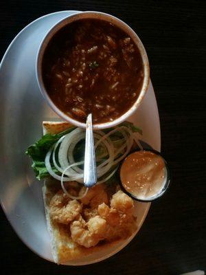 Shrimp poboy combo with gumbo