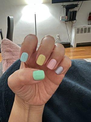 Gel manicure - Easter colors!