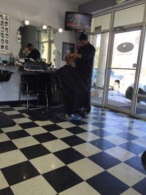 My son absolutely loves his barber David!  I was greeted immediately! They do a wonderful job in a timely manner!