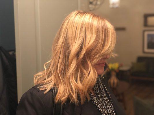 Golden balayage highlights