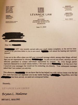 Bryan Malone's Second Lie-filled letter.