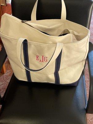 Backwards L monogrammed bag!