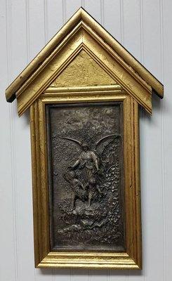 1800's bronze relief custom framed uniquely.