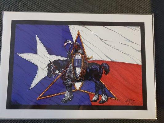 Phantom Warrior on Texas Flag by Don Moore (USMC Ret.)