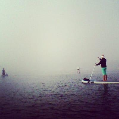 A foggy morning paddle, chilly but fun and calm!