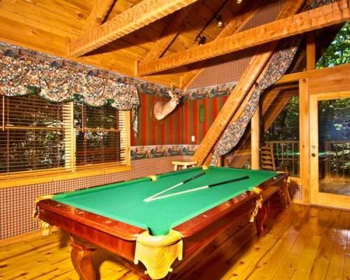 Game room at Smoky Creek Cabins