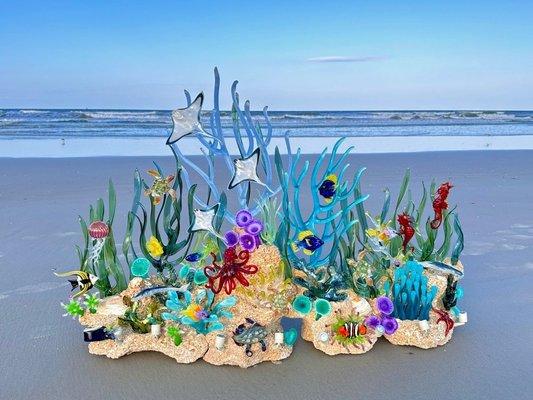 Commissioned Reef Sculpture on display at New Smyrna Beach