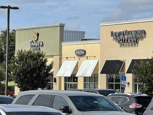 Panera Bread at end of strip mall near charger.