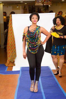 A beautiful piece modeled at our annual black history month fashion show!