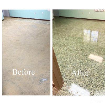 Floor stripping, waxing and polishing (school)