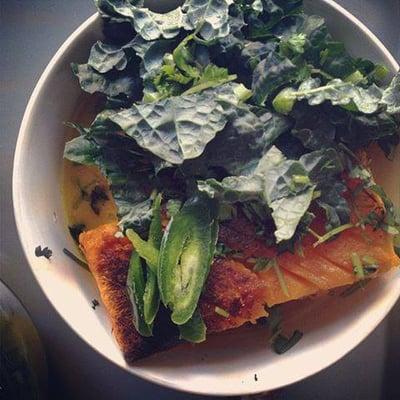 Butternut, turmeric curry broth, lacinato kale, brown rice