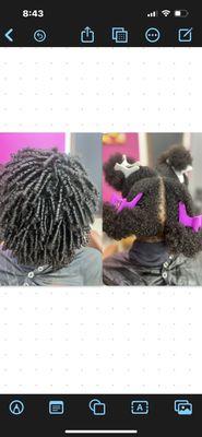 Shampoo, and straw set on natural hair