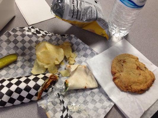 The buffalo chicken wrap cubicle lunch box. Came with a snicker doodle cookie, chips and a pickle.