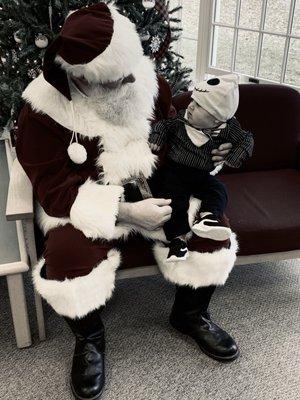 My son with the Santa at the Lititz library!