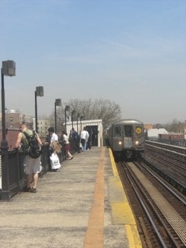 W pulling into 36th Ave. in Queens