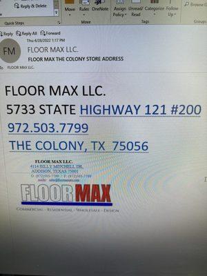 A flyer that Floor Max distributes