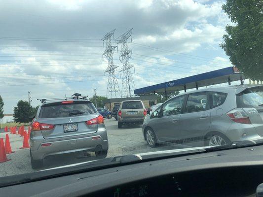 Waiting in line for gas